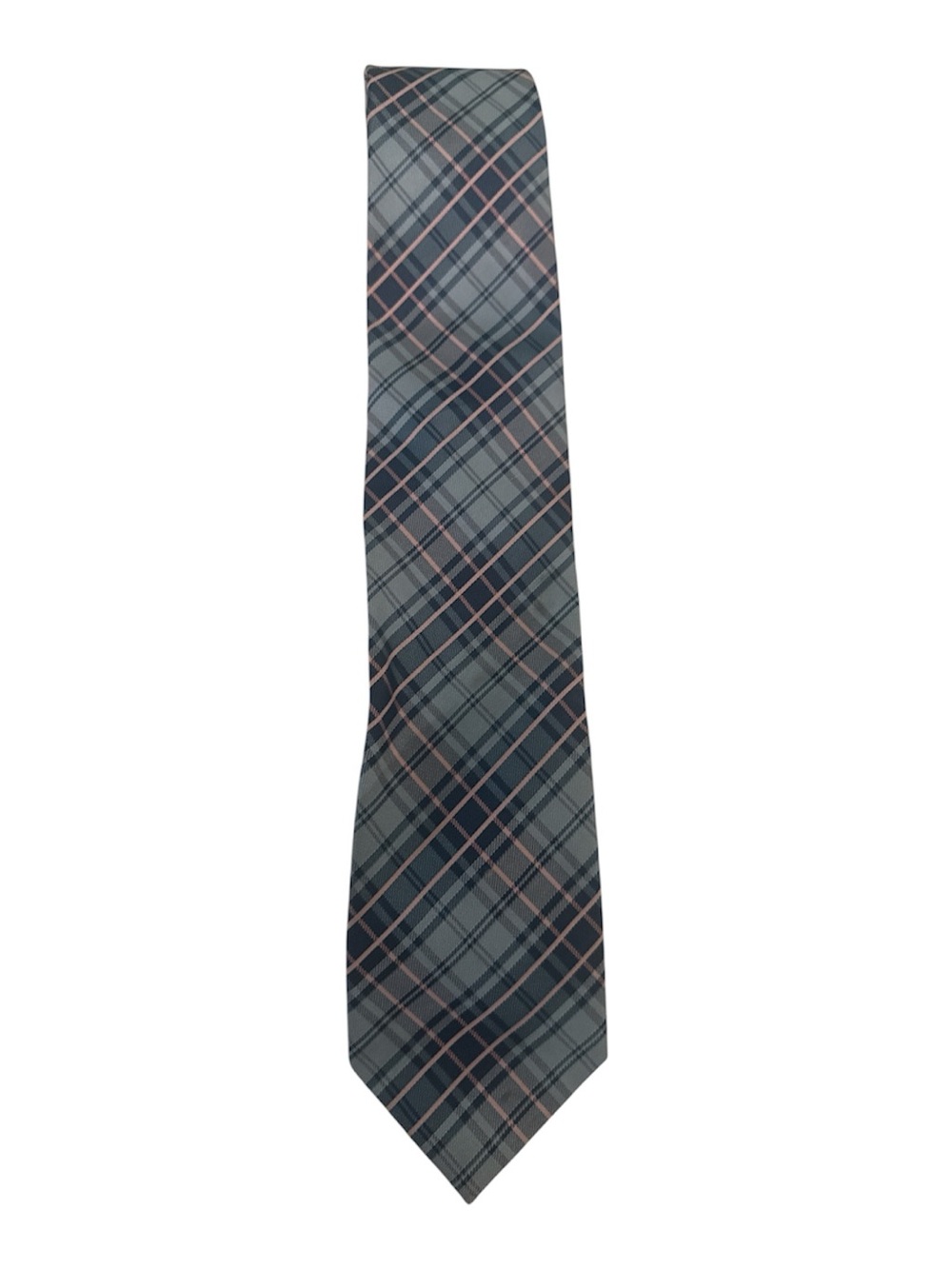 Stafford Plaid Tie Blue with Pink Stripes Office Wedding One Size